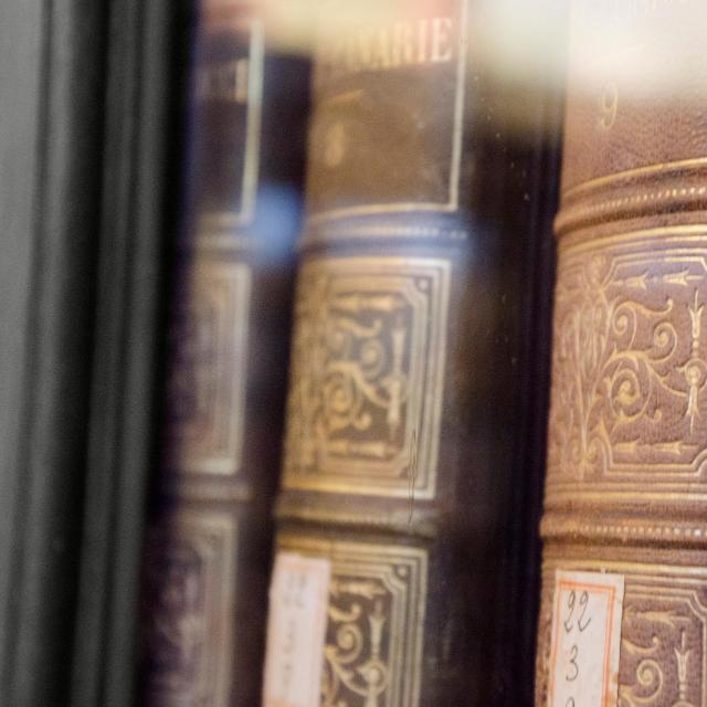 Old books on a shelf