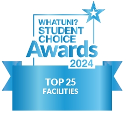 WhatUni Top 25 Facilities 2024 logo