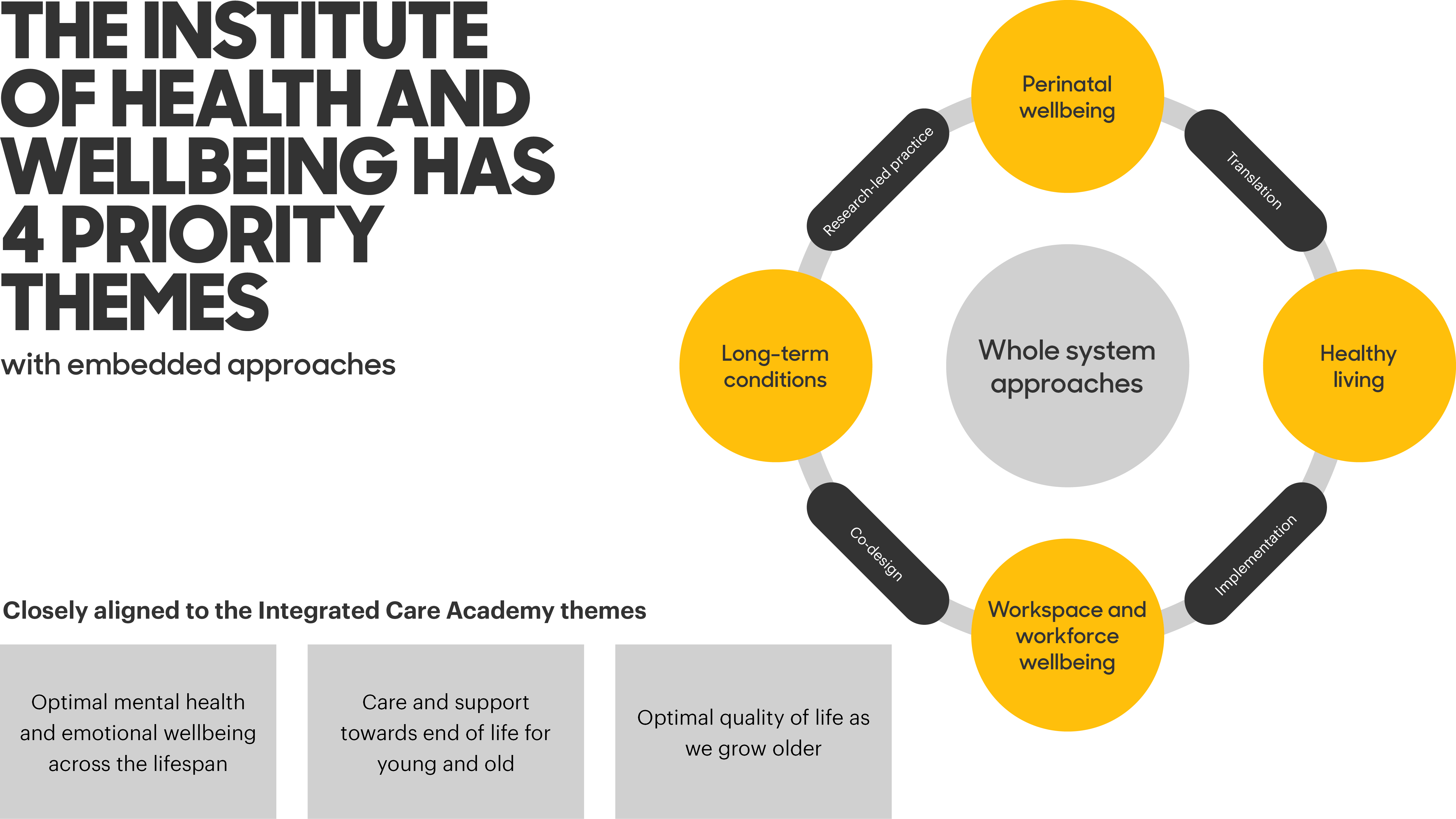 Health and Wellbeing theme diagram on white background